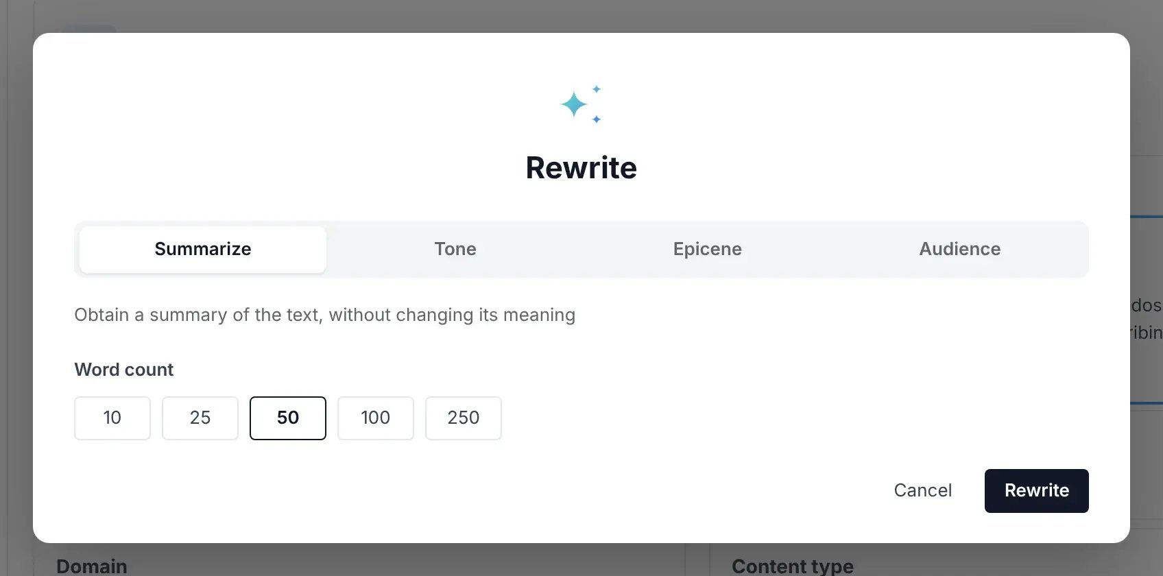 Rewrite: summarize, change the tone, write epicene, or adapt to an audience